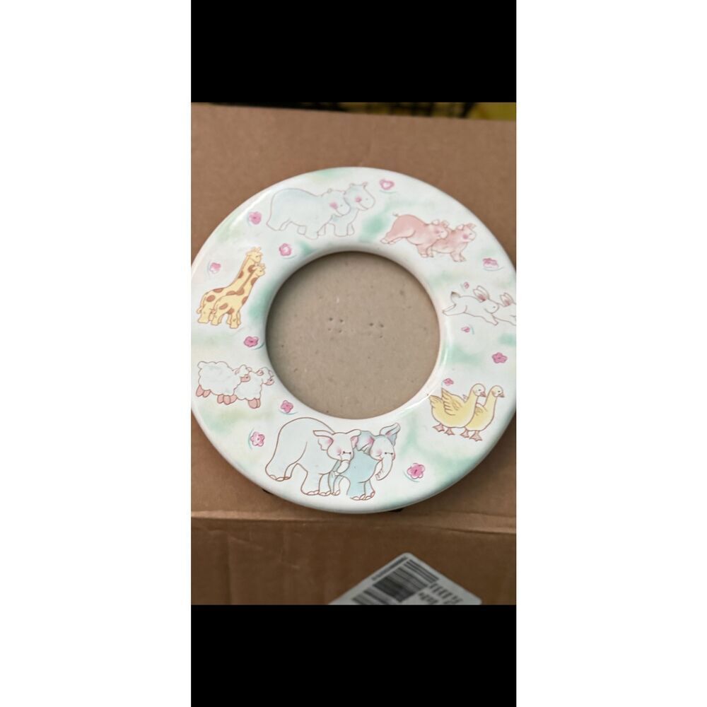 Vintage Ceramic Animal Picture Frame / Vintage Russ Berry Baby Picture Frame